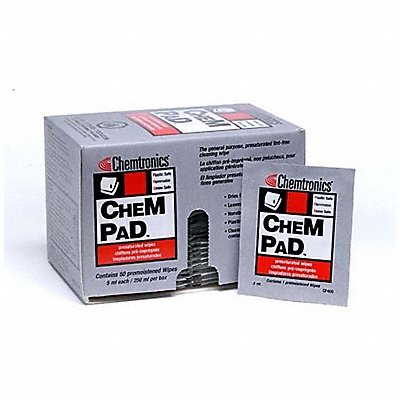 CHEMTRONICS MFG# CP400, Alcohol Wipes 4 x 3 50 ct PK50