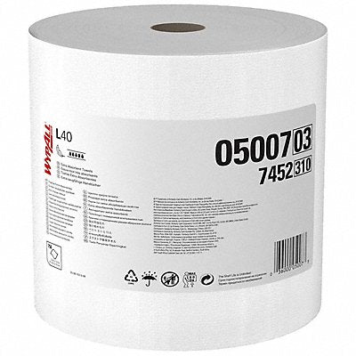 WYPALL MFG# 05007, Dry Wipe Roll 12-1/2 x 13-1/2 White