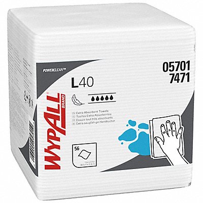 WYPALL MFG# 05701, Dry Wipe 12 x 12-1/2 White PK18