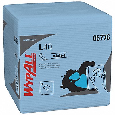 WYPALL MFG# 05776, Dry Wipe 12 x 12-1/2 Blue PK12