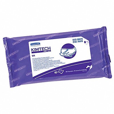 KIMTECH MFG# 06070, Clean Room Wet Wipes 11 x 9 40 ct PK10