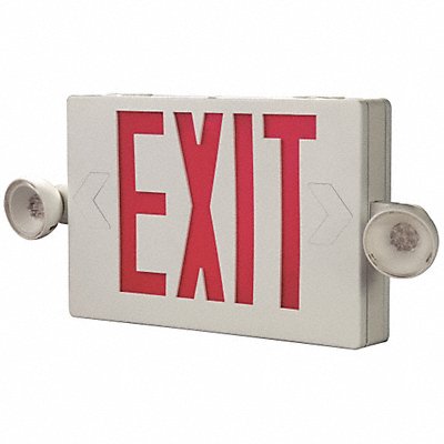 COOPER LIGHTING MFG# APC7R, Exit Sign w/Emergency Lights 1.7W Red