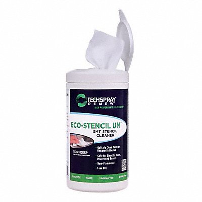 TECHSPRAY MFG# 1570100DSP, Stencil Wipes Unscented 8 x 6 100 ct