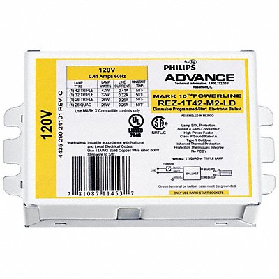 ADVANCE MFG# REZ1T42M2LDK, CFL Ballast Programmed Start 49W 1 Bulb