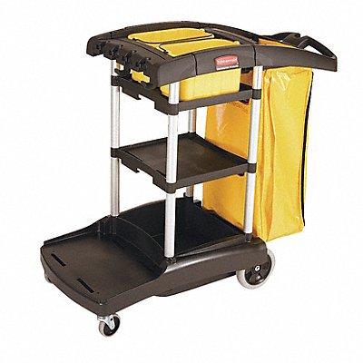 RUBBERMAID COMMERCIAL PRODUCTS MFG# FG9T7200BLA, Janitor Cart 44 in H 34 gal Cap.