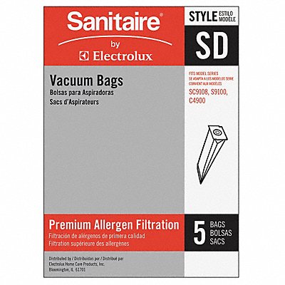 SANITAIRE MFG# 63262B, Disposable Vacuum Bag SD PK5