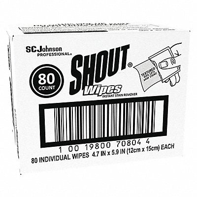 SHOUT MFG# 686661, Stain Treater Wipes 5 9/10 x4 7/10 80ct