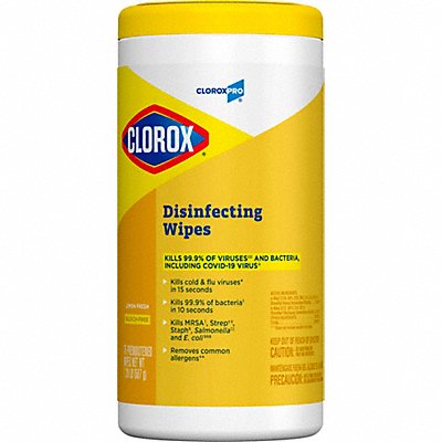 CLOROX MFG# 15948, Disinfecting Wipes 75 ct Canister PK6