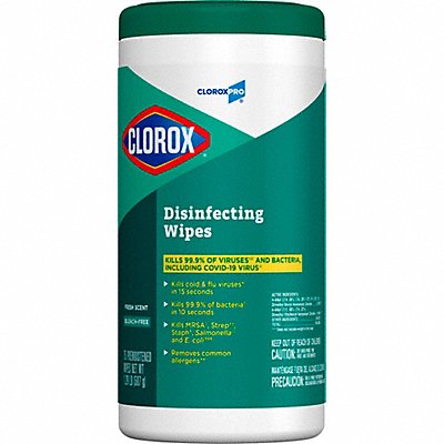 CLOROX MFG# 15949, Disinfecting Wipes 75 ct Canister PK6