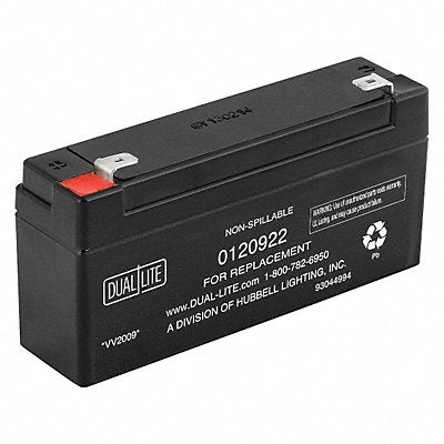 DUAL-LITE MFG# 0120922, Battery 6V 6hr 2 21/32 Faston