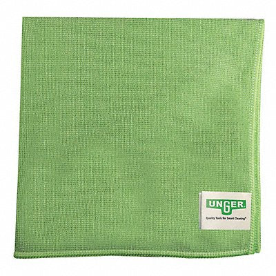 UNGER MFG# MF400, Microfiber Cloth 15 x 16 Green PK10