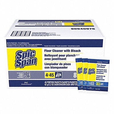 SPIC AND SPAN MFG# 02010, Bleach Floor Cleaner 2.2 oz Packet PK45