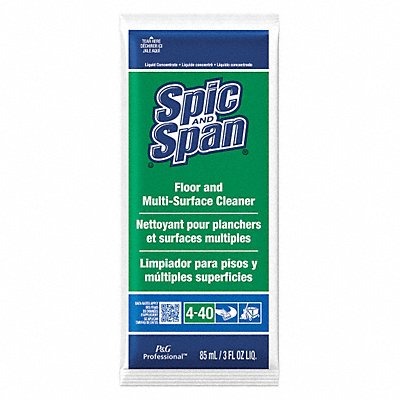 SPIC AND SPAN MFG# 02011, Floor Cleaner Liquid 3 oz Packet PK45