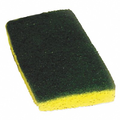 TOUGH GUY MFG# 2NTH3, Scrubber Sponge 6 in L Green/Yellow PK20