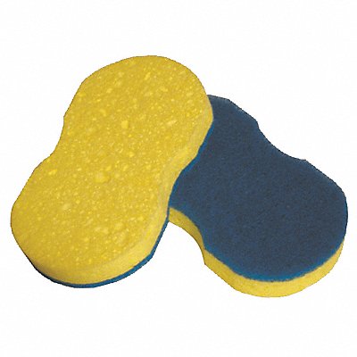 TOUGH GUY MFG# 2NTJ2, Scrubber Sponge 6 in L Blue/Yellow PK20