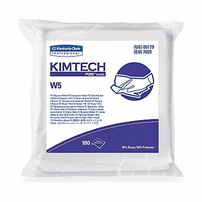 KIMTECH MFG# 06179, Dry Wipe 9 x 9 White PK5