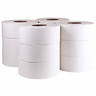 TOUGH GUY MFG# 31KY15, Toilet Paper Roll Continuous White PK12