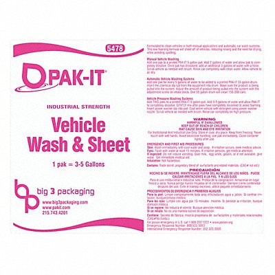 PAKIT MFG# PAK5478L1, Bucket Label Wash Sheet