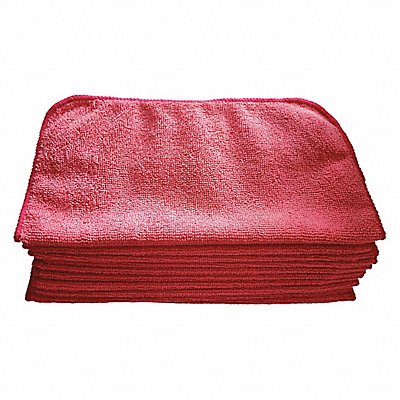 TOUGH GUY MFG# 32UV02, Microfiber Cloth 12 x 12 Red PK12