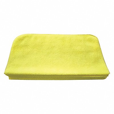 TOUGH GUY MFG# 32UV12, Microfiber Cloth 16 x 16 Yellow PK12