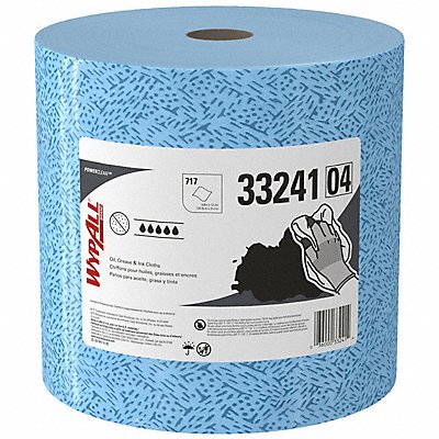 WYPALL MFG# 33241, Dry Wipe Roll 9-3/4 x 13-1/2 Blue