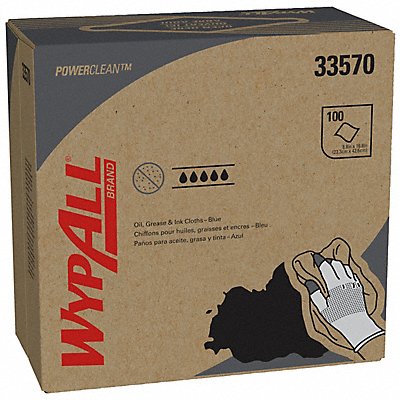 WYPALL MFG# 33570, Dry Wipe 8-3/4 x 16-3/4 Blue PK5