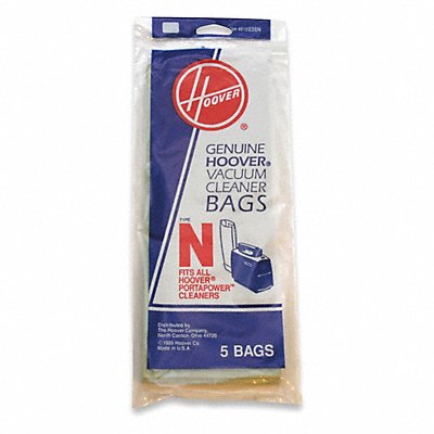 HOOVER MFG# 4010038N, Vacuum Bag Paper 1-Ply Reusable PK5