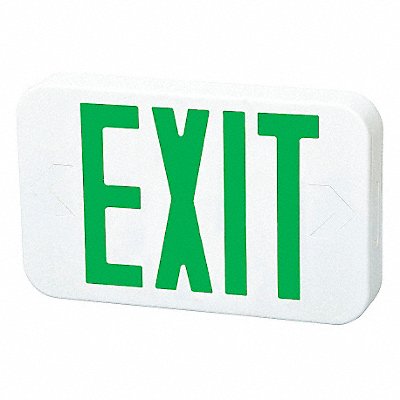 FULHAM FIREHORSE MFG# FHEX20WGEM, Exit Sign LED Green Letter7-1/4 in H