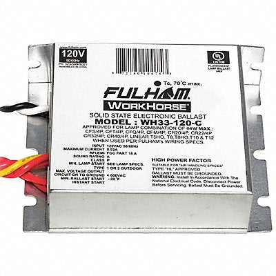 FULHAM FIREHORSE MFG# WH33120C, FLUOR Ballast Electronic Instant 65W