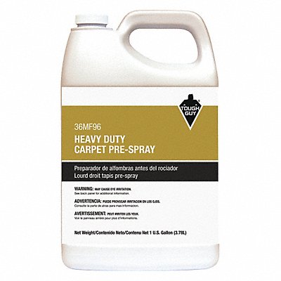 TOUGH GUY MFG# 36MF96, Carpet Prespray Jug 1 gal Tough Guy