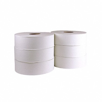 TOUGH GUY MFG# 36P066, Toilet Paper Roll Continuous White PK6