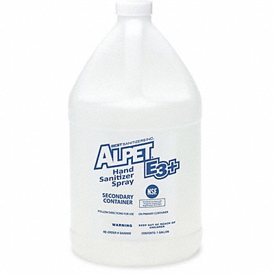 BEST SANITIZERS INC. MFG# SA20000, Secondary Container 1 gal.