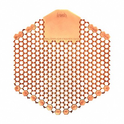 TOUGH GUY MFG# 36WE50, Urinal Screen Hexagon Orange 58 g PK10