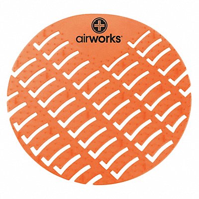 AIR WORKS MFG# AWUS007BX, Urinal Screen Round Orange PK60