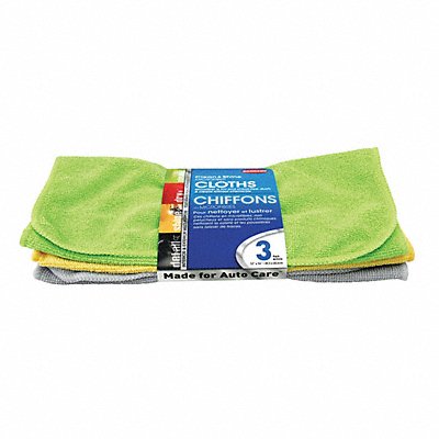 CARRAND MFG# 40061, Microfiber Cloth 12 x 16 Assorted PK3