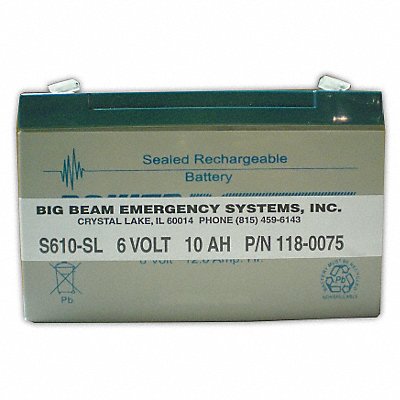 BIG BEAM MFG# S610SL, Battery 1.2V 72hr 1 5/8in Tyco(AMP)