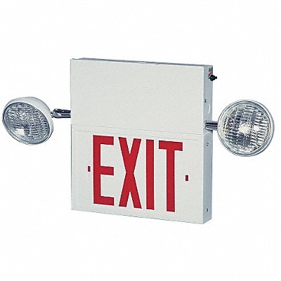 BIG BEAM MFG# 2COM1RWW, Exit Sign w/Emergency Lights 8W Red