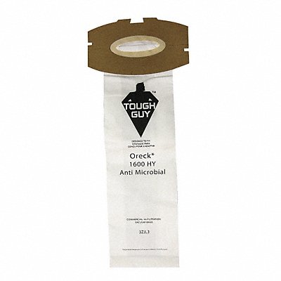 TOUGH GUY MFG# 3ZJL3, Vacuum Bag Paper 2-Ply Reusable PK25