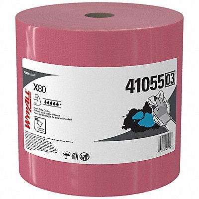 WYPALL MFG# 41055, Dry Wipe Roll 12-1/2 x 13 Red