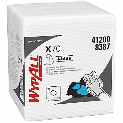 WYPALL MFG# 41200, Dry Wipe 12 x 12-1/2 White PK12