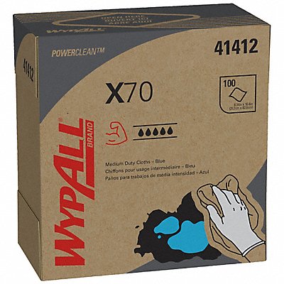 WYPALL MFG# 41412, Dry Wipe 8 1/4 x 16-3/4 Blue PK10