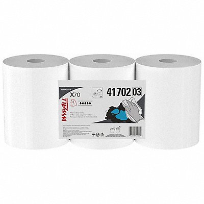 WYPALL MFG# 41702, Dry Wipe Roll 9-3/4 x 13-1/2 White PK3