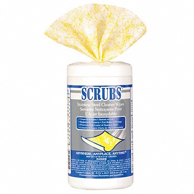 SCRUBS MFG# 91930, SS Cleaner Wipes 10 1/2 x9 3/4 30ct PK6