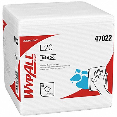 WYPALL MFG# 47022, Dry Wipe 12 x 12-1/2 White PK12