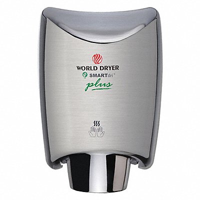 WORLD DRYER MFG# K973P2, Hand Dryer SS Cover Silver Automatic