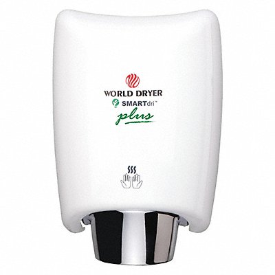 WORLD DRYER MFG# K974P2, Hand Dryer Steel Cover White Automatic