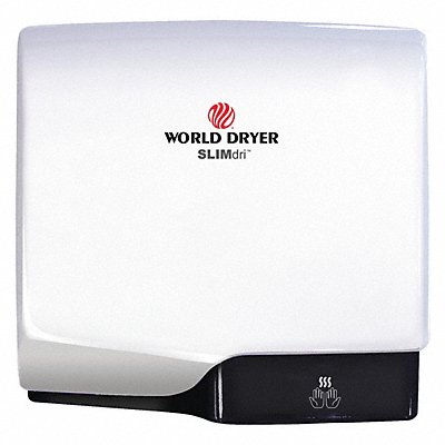 WORLD DRYER MFG# L974A, Hand Dryer Alum Cover White Automatic