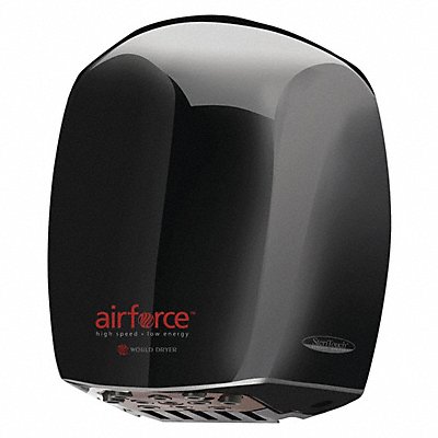 WORLD DRYER MFG# J162A3, Hand Dryer Alum Cover Black Automatic