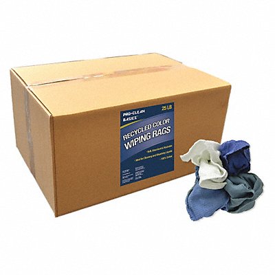 PROCLEAN BASICS MFG# Z99601, Recycled Woven Wiping Rags 25 lb Box