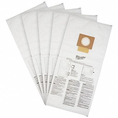 MILWAUKEE MFG# 49901999, Fleece Dust Bags 5-Ply 1/4 H PK5